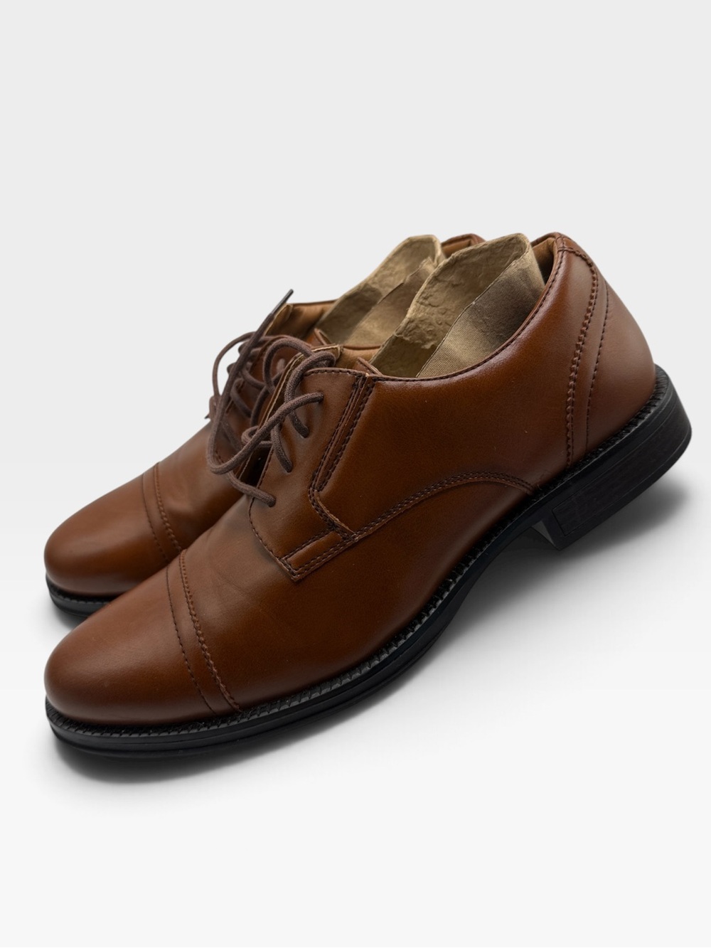 Dockers Classic Men's Brown Leather Lace-Up Dress Shoes Size 9.5 M